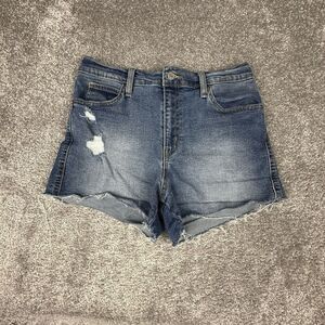 Levis Signature Heritage High Rise Shorts Womens 4 (29x3) Blue Denim Cut Off